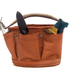 Luxury garden totebag made out of recycled tan bark sails