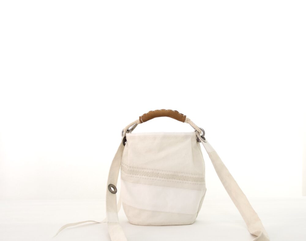 borsa secchiello in vela bianca