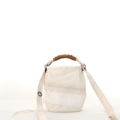 borsa secchiello in vela bianca