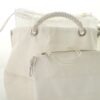 Shopping bianca con pochette staccabile e chiusura con cordino scorrevole